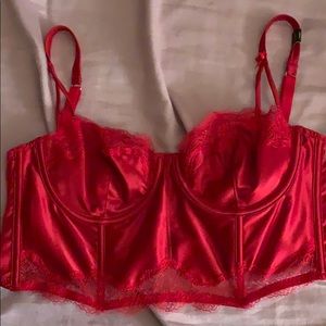 NWOT VS RED LACY BUSTIER TOP